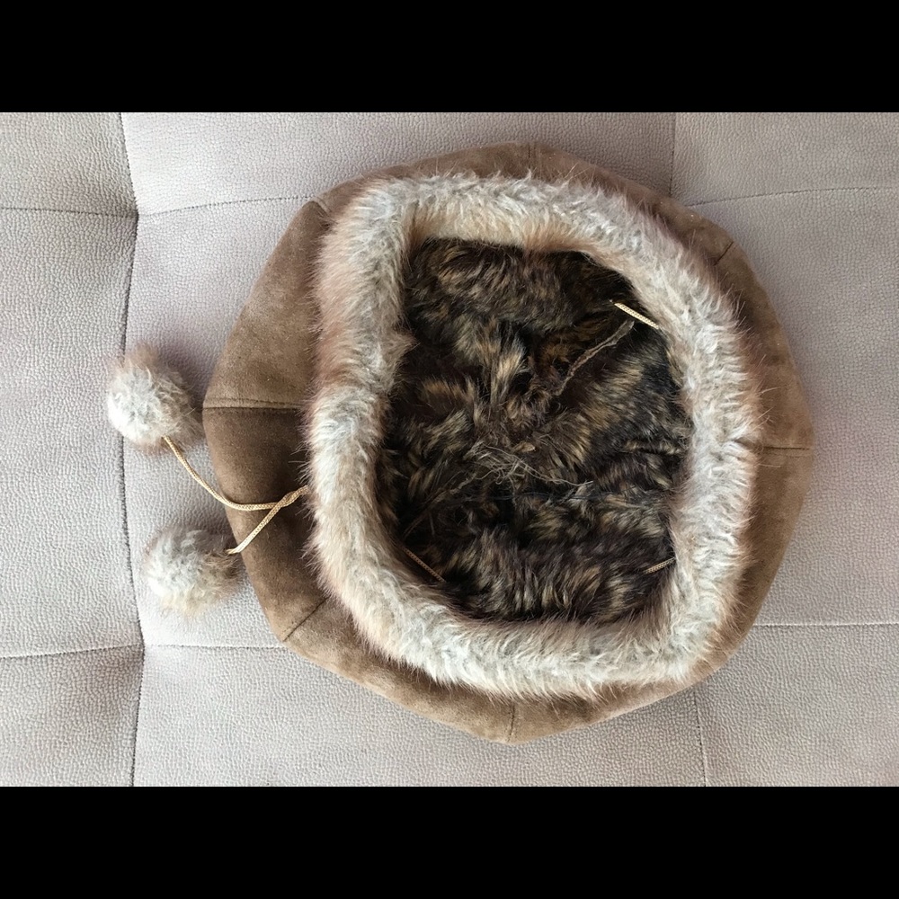 ♓️🅿️Faux fur beret hat one of a kind hand made - Picture 3 of 5